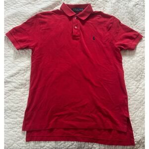 Polo Ralph Lauren Mens Medium Red Short Sleeve Classic Fit Polo Shirt